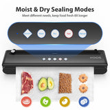 KOIOS Vacuum Sealer Machine, Automatic Food Sealer with Cutter, Dry & Moist Modes, Compact Design Powerful Suction Air Sealing System with 10 Sealing Bags & Air Suction Hose KOIOS