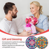 CAMOYAI 8 pcs Mandala Diamond Art Coasters Kits with Holder, Stained Glass Flowers Diamond Painting Coasters for Adults Beginners,Diamond Art Painting Kits for Gift CAMOYAI