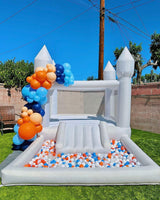 iLink-outer White Bounce House for Kids - 13x8x8FT Oxford White Bouncy House with Slide & Ball Pit, Perfect for Parties & Events,Safe and Fun for All Ages iLink-outer
