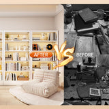 Guomao 5 Tier White Metal Bookshelf, 71" H Bookcase with Adjustable Shelves, Heavy Duty Storage Bookshelves Tall Bookcase for Library, Office, Living Room, Classroom, Including Book Stopper(White) Guomao