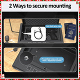 [ 20% Larger capacity ] Biometric Gun Safe for Handgun,Fingerprint Pistol Safe Box for Guns nightstand hidden gun storage for bedside Home Quick-Access large Ammunition Security Lock Box,Black XPEDITION