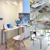 SPACEEUP 30" Hairpin Table Legs, 4PCS Coffee Desk Legs with Rubber Floor Protectors, 880lbs Load Capacity, Heavy Duty Black Metal Furniture Legs 3 Rods for DIY Bench Desk Dining End Table Chairs SPACEEUP