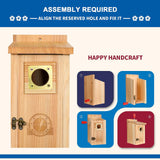 SISTERBIRD 2 Pack Bird Houses for Outside Clearance with Copper Guard, Cedar Bird House Outdoor, Bluebird Finch Swallow Wren Chickadee Assembly Required SISTERBIRD