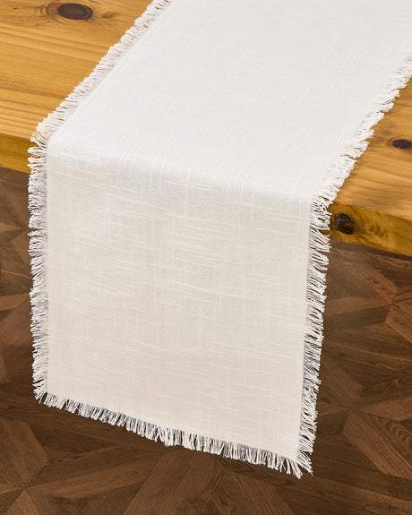 Letjolt White Table Runner 72 Inches Farmhouse Table Runner Slub Texture Cotton Linen Table Decor Rustic Home Table Decoration Wedding Reception Bridal Shower Letjolt