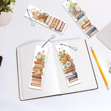 4 Pack Book and Flower Diamond Painting Bookmark Kits, Special Shaped Diamond Art Bookmarks with Pendant, DIY Handmade Crafts Home Office Supplies Reading Bookmark, Perfect Gift for Book Lovers Focart