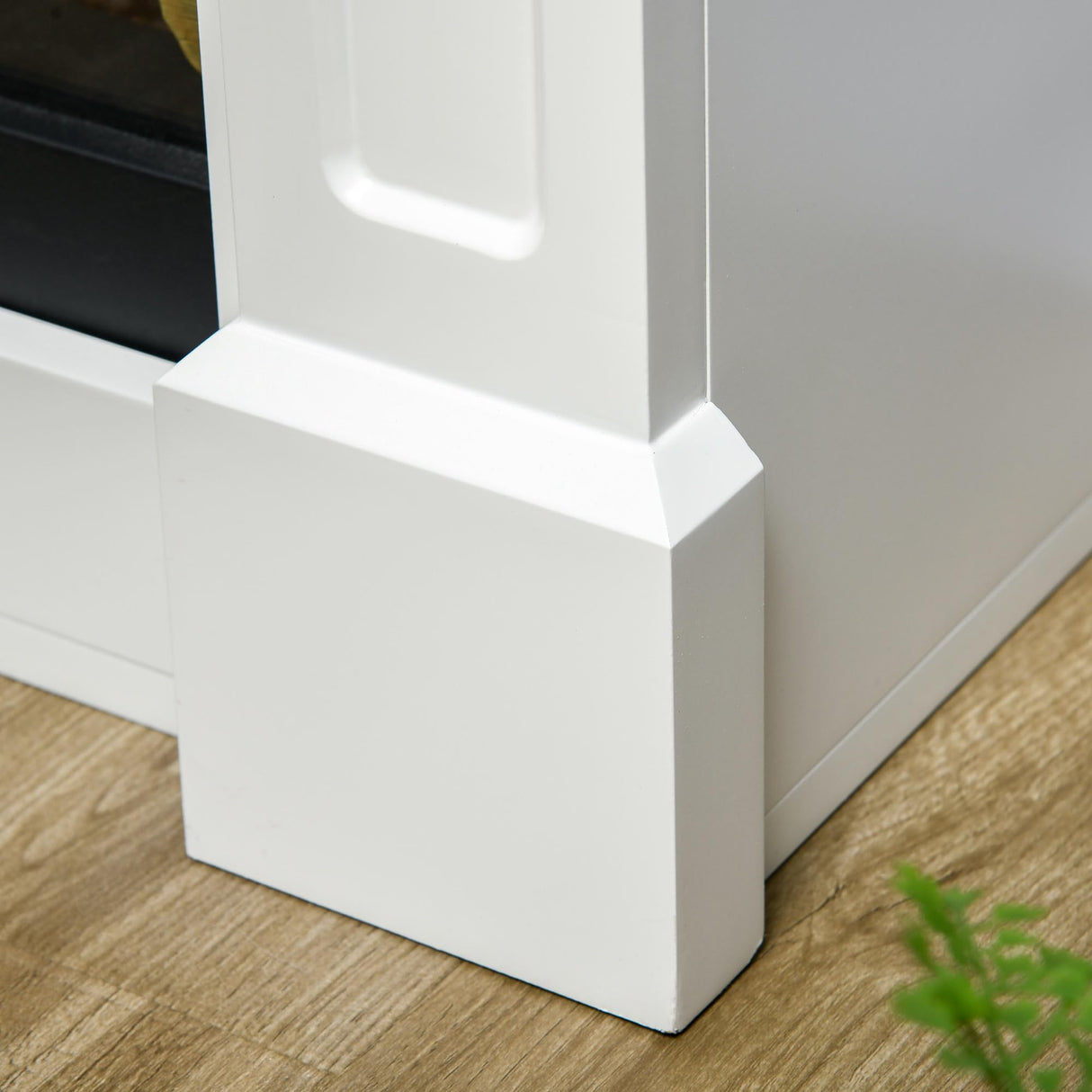 HOMCOM 31.75" W x 31" H Electric Fireplace Mantel TV Stand, Media Console Center Cabinet with a Shelf, White HOMCOM