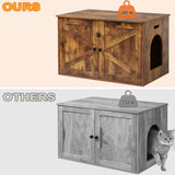 Timberer Cat Litter Box Enclosure, Litter Box Furniture Hidden with Removable Divider, Wooden Cat Washroom Furniture, Indoor Cat House, Rustic Brown Timberer