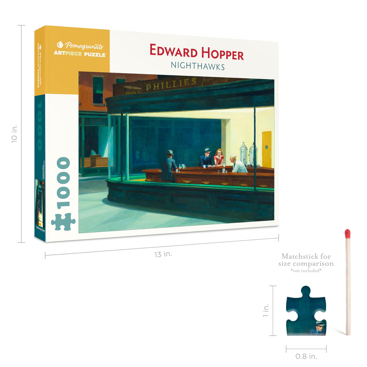 Pomegranate 1000-Piece Jigsaw Puzzle for Adults, Edward Hopper's Nighthawks, Matte Finish, Snug Fit Pomegranate