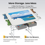ALL4JIG 1000 Piece Light-Weight Adjustable Jigsaw Plastic Puzzle Table for Adults, 30"x22" Multi-Functional Puzzle Board with 4 Drawers & Protective Cover, 45-Degree Any-Angle Tilt for Leisure ALL4JIG