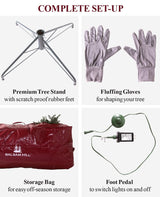 Balsam Hill | 6.5ft Prelit String Lights Clear LED Classic Blue Spruce Artificial Christmas Tree | PVC Needle Foliage | Easy Storage with Storage Bag | Suitable for Indoor Holiday Display Balsam Hill