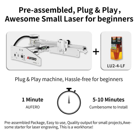 Aufero Laser 1 Laser Engraver, 5W Long Focus Diode Laser Engraver, Laser Wood Cutter and Engraver Machine, 7.1x7.inch Engraving Area, Beginner-Friendly Laser Engraving Machine Aufero