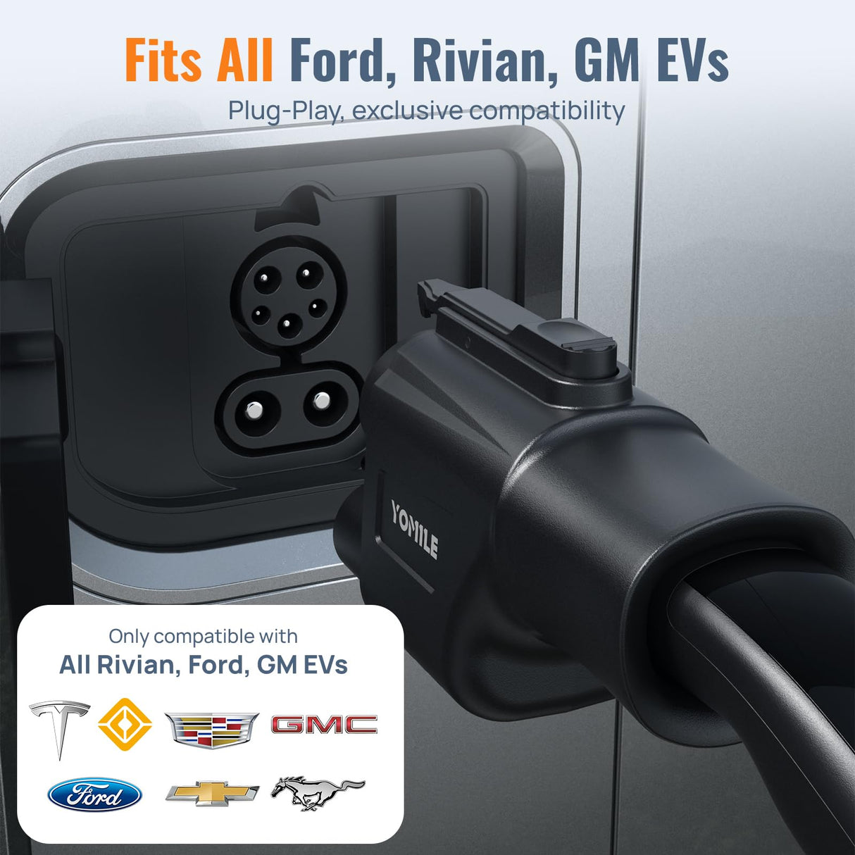 2025 Upgraded Tesla Supercharger to CCS1 Charging Adapter [Max 500A, 1000V] NACS to CCS Electric Vehicle Adapter, Tesla Supercharger Adapter, Fit for All Ford EVs, Fit for Rivian R1T R1S R2 R3 EVs Yomile