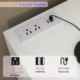 Gyfimoie White Dresser for Bedroom with 6 Drawers, Chest of Drawers with Led Lights&Charging Station, 63" Long Dresser with 7 Open Cubbies, Storage Drawers for Living Room, Closet, Hallway (White) Gyfimoie