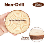 Lemonfilter Natural Wood Slices 50 Pcs 2.4-2.8 Inches Craft Unfinished Wood kit Wood Coasters Wooden Circles Christmas Wood Ornaments Tree Slices for Arts Crafts Wedding Christmas DIY Projects Lemonfilter