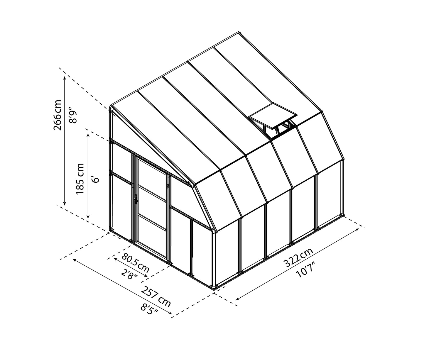 Rion HG7610 Canopia Sun Room, 8' x 10', White - WoodArtSupply