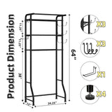Simple Trending 3 Tier Over The Toilet Rack, Shelf Bathroom, Bathroom Stand Organizer Space Saver, Black Simple Trending
