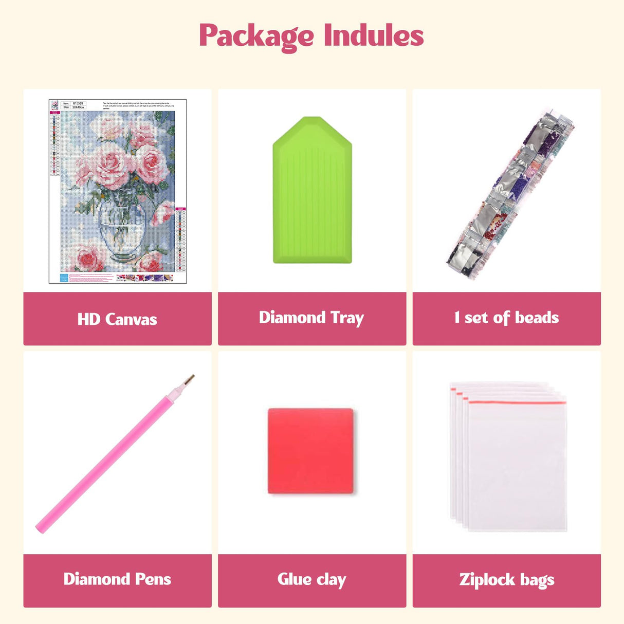 MISCER Pink Roses Diamond Painting Kits for Adults, 5D Full Drill DIY Flower Diamond Painting for Beginners, Home Wall Decor 12x16 Inch MISCER