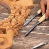 Falling in Art 12Pcs Wooden Carving Chisel Set, Long Handle Woodworking Tools Set with a Leather Pouch, Full Size Knife Gouge Kit for Carving Projects, Ideal for Beginners and Professionals Falling in Art