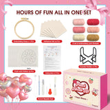 yuegool 6PCS Punch Needle Coaster Kit,Easy DIY Embroidery Set for Beginners, Kids & Adults with Patterns, Tools, Yarns, Hoop, Instructions & Coaster Holder yuegool