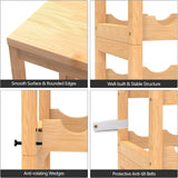 FoverOne 24-Bottle Wine Rack Freestanding Floor, 6 Tier Bamboo Wine Display Rack with Table Top, Wine Storage Shelf for Kitchen Dining Room Bar FoverOne