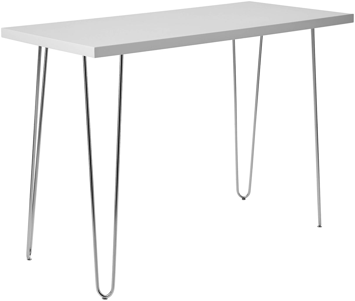 Walker Edison Mid Century Modern Hairpin Wood Laptop Computer Writing Desk Home Office Workstation Small, 42 Inch, White Walker Edison