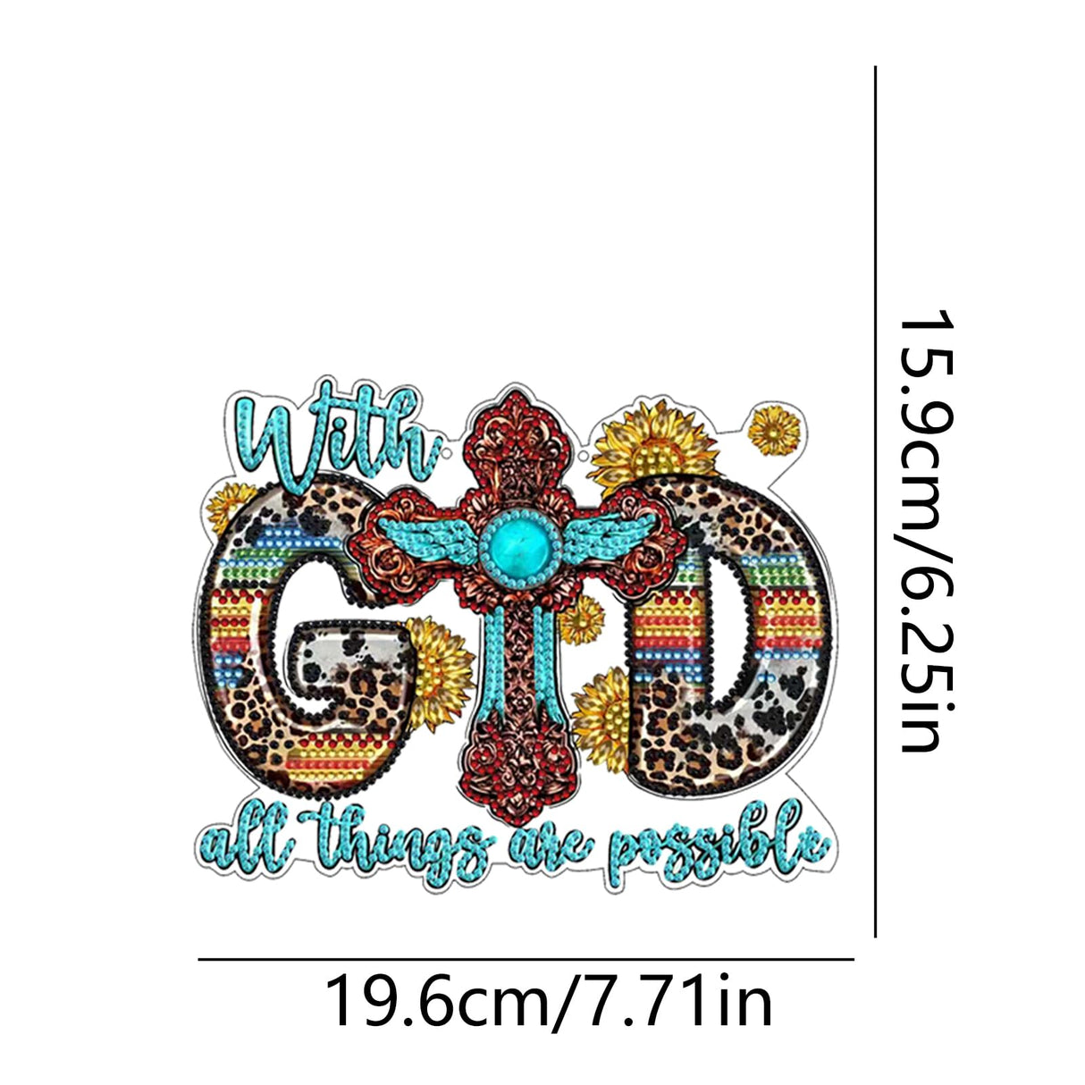 STGLCR Cross Diamond Art Hanging Kit for Adult,Special Shaped Rhinestone,DIY Acrylic God 5D Diamond Art Painting Window Pendants Home Garden Wall Hanging Kits Hanging Ornament 7.8inch STGLCR