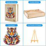Woodemon Wooden Puzzles for Adults, Tiger Family (M-190pcs) Wooden Jigsaw Puzzles Kids, 11.2 * 11.8in Unique Shaped Animal Wood Puzzles Adults, Fathers Birthday Family Games Woodemon