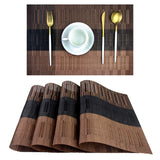 PIGCHCY Placemats,Durable Placemats for Dining Table,Washable Woven Vinyl Kitchen Placemats Set of 4 (Brown) PIGCHCY