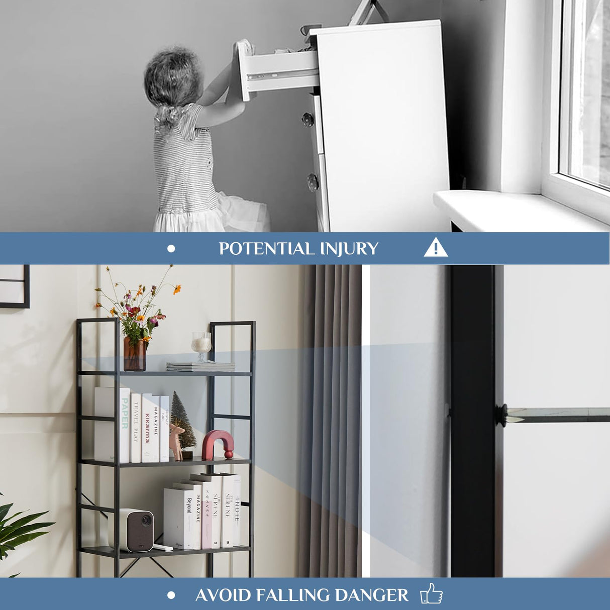 DUMOS Rustic Brown 5-Tier Tall Bookshelf - Industrial Storage Organizer for Home & Office DUMOS