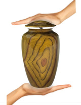 BOLD & DIVINE Teak Root Wood Grain Finish Cremation Urn | Human Ashes Adult Memorial urn, Burial, Funeral Cremation Urns | 200 Cubic Inches Adult BOLD & DIVINE