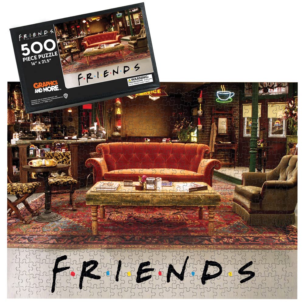 Friends Central Perk Couch 500 Piece Jigsaw Puzzle for Adults, 16" L X 21.5" W GRAPHICS & MORE
