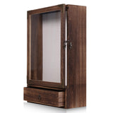 Pet Memorial Shadow Box with Drawer, Alphanumeric Molds & Air-Dry Clay, Deep Wooden Display Case for Dog Collar, Toys, Photos, Keepsakes, 11x16x3.7 Inch Frame for Custom Pet Memorial Gifts VAULTUSCN