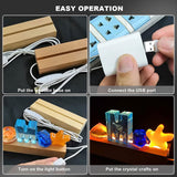 Homimor 2pcs 11.81 Inch Wooden LED Light Display Pedestal, Wooden Rectangle LED Lights Display Base for Acrylic, Crystal Light Base Stand for Crystal Display Glass Art Homimor