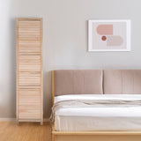 Bonnlo Wood Room Divider Privacy Screen, 5.9 Ft Tall Folding Partition Wall Divider, Indoor Freestanding Hinged Space Separator (Natural, 6 Panel) Bonnlo