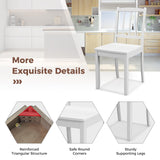 Giantex Farmhouse Dining Chairs Set of 2, Modern Kitchen Chairs w/Rubber Wood Legs & Curved Backrest, Ladder Back Diner Chairs, Wooden Side Chairs for Study, Dining Room, Load 400 LBS, White Giantex