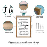 Before You Leave This Home Sign Wall Art Decor 16x11 Inch Rustic Farmhouse Living Room I Love You Inspirational Family Wood Framed Sign Entryway Motivationa And Romantic Wall Hang (Wood) comurdyo