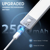 Under Cabinet Lights, 63 LED Rechargeable Battery Operated Motion Sensor Light Indoor, 2 Pack Magnetic Dimmable Closet Lights, Wireless Under Counter Lights for Kitchen, Stairs MCGOR