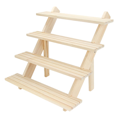 Gonice 4 Tier Wooden Display Riser, Tiered Wood Earring Display Stand, Cupcake Stand, Countertop Merchandise Display Stand for Selling