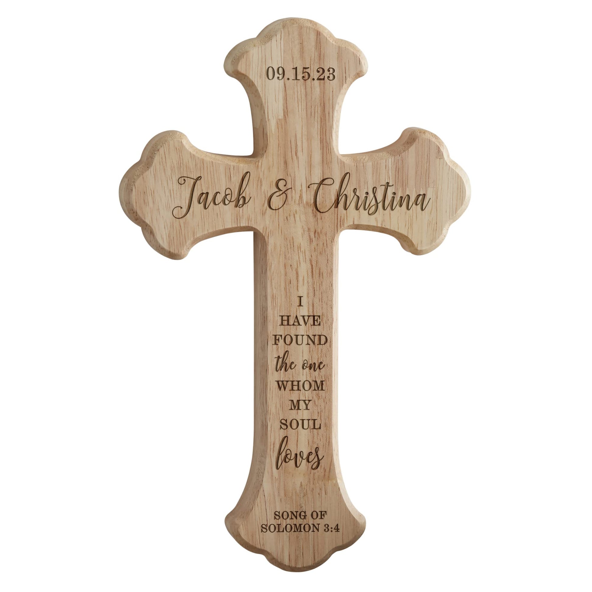 Personalization Universe Our Wedding Day Personalized Wood Cross - WoodArtSupply