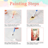 Auremi Paris Paint by Number Kits with Framed, DIY Tower Paint by Number Canvas for Adults, Easy Acrylic in Canvas with Brushes for Decor 20x30cm Auremi
