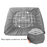 EASELAND King Size Mattress Pad Pillow Top Mattress Cover Quilted Fitted Mattress Protector 8-21" Deep Pocket Cooling Mattress Topper (78x80 Inches, Light Grey) EASELAND