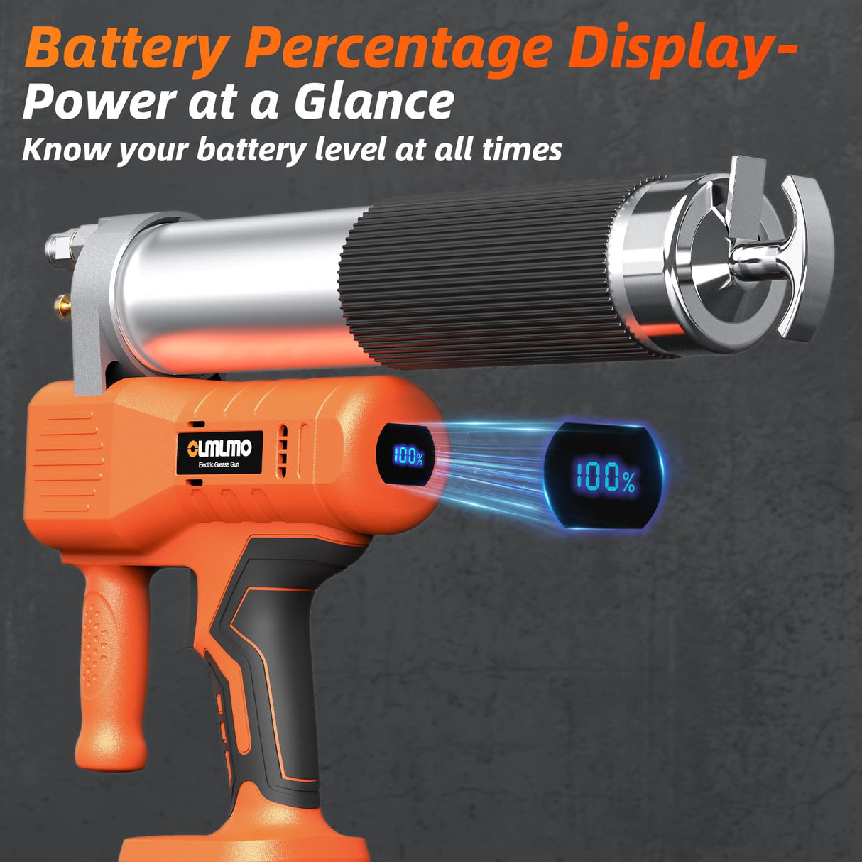 olmlmo Grease Gun, High-Efficiency Electric Grease Gun Kit, 10000 PSI Cordless Grease Gun with 2*2.0AH Batteries and Charger, 6.8 oz/min Battery Powered Grease Gun for Equipment Operators and Farmers olmlmo