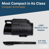 LENZ EV Charging Adapter for Tesla to J1772 (ONLY for J1772 EVs) Max 80 Amp, 240V, Ultra-Compact Design, Connect to Tesla Mobile Connectors and Destination Chargers (NOT Superchargers) LENZ