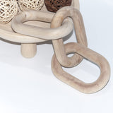 SCUBERT - 3 Link Wood Knot for Home Decoration,Wood Chain Link Decor,Decorations for Living Room, Rustic Farmhouse, Shelf,Coffee Table Decor SCUBERT