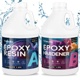 Epoxy Resin kit 1 Gallon, Deep Pour epoxy Resin,Crystal Clear&High Gloss, Strong, Durable, not Yellowing, no Bubbles, for DIY Art, Jewellery, Table top, Molds, Wood Art, Easy to Mix 1:1 Ratio WoodArtSupply