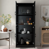 DIYART Black Kitchen Pantry Cabinet, 71" Tall Kitchen Pantry Storage Cabinet with Doors, Kitchen Pantry Hutch with Storage for Kitchen, Dining Room DIYART