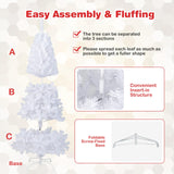 COSTWAY 7Ft-Artificial-PVC-Christmas-Tree-W-Stand-Holiday-Season-Indoor-Outdoor-White COSTWAY