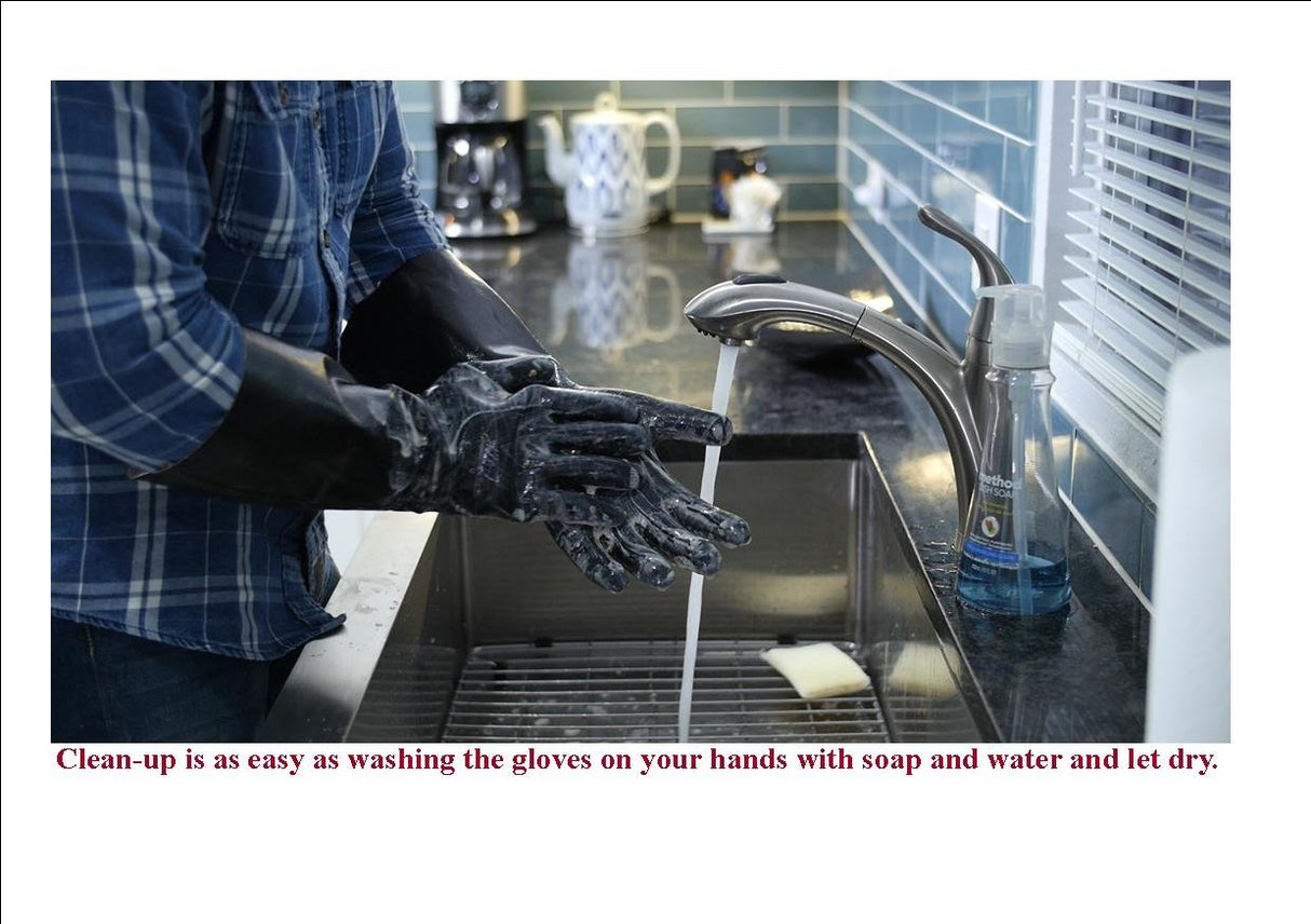 Artisan Griller BBQ, Smoker & Oven glove- Insulated Heat Resistant for Fryer & Kitchen. Great Barbecue Smoking Oyster Mitt–Turkey Fryer, Oil,Fire & Water resistant -(Size 10/XL – Black neoprene) ARTISAN GRILLER REDEFINING OUTDOOR COOKING