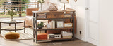 Mexin 39 Inch Console Sofa Table with Drawer, Entryway Table with Storage Shelves, Industrial Wood Hallway Table for Living Room Couch Foyer Kitchen Counter, Rustic Brown Mexin