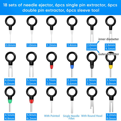 Terminal Removal Tool Kit 82 Pcs Depinning Tool Electrical Connector Pin Removal Tool Kit Pin Extractor Tool Set Wire Terminal Release Tool for Automotive Car Household Devices